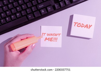 Hand writing sign It Wasn t not MeDeny something to refuse to admit or accept something. Internet Concept Deny something to refuse to admit or accept something - Shutterstock ID 2200337751