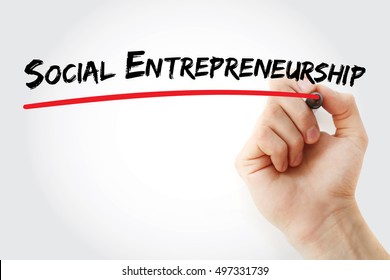 Hand Writing Social Entrepreneurship With Marker, Concept Background