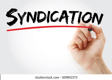 Hand writing Syndication with marker, concept background - Shutterstock ID 509892373