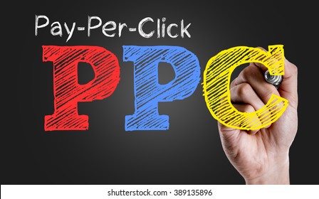 Hand writing the text: Pay-Per-Click