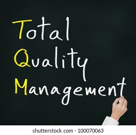 hand writing total quality management (TQM) concept for business and industry - Shutterstock ID 100070063