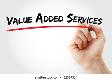 Hand Writing Value Added Services With Marker, Concept Background