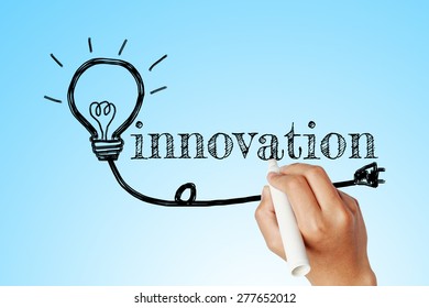 Hand Writing Word Innovation Lightbulb Background Stock Photo 277652012 ...