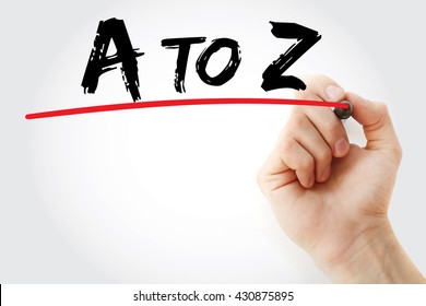 Hand Writing A To Z With Marker, Business Concept