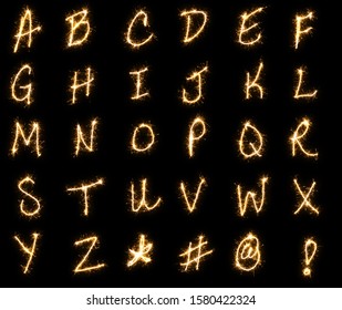 Hand Written Alphabet Sparkler Overlay