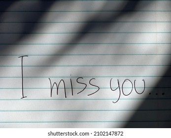 Hand Written Miss You Photo On Stock Photo 2102147872 | Shutterstock