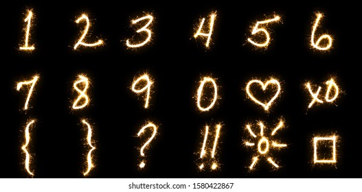 Hand Written Numbers And Brackets Sparkler Overlay