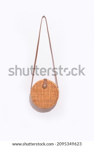 Handbag from ratan on a white background. 

