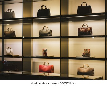 Handbags In A Luxury Fashion Store