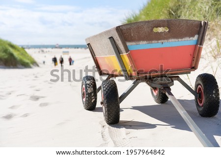 Handcart at the North Sea beach 