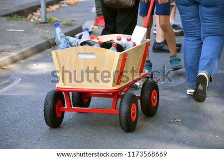 handcart at a procession