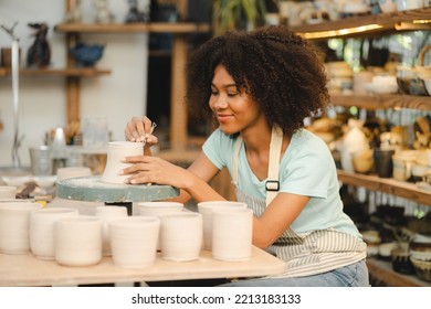 handcraft artist person using art skill of creativity to making ceramic clay craft pottery workshop by hand finger, wet and dirty work with mud for shape bowl traditional in hobby or manufacturing - Powered by Shutterstock