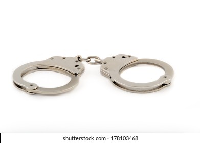 handcuff tied isolated on white background