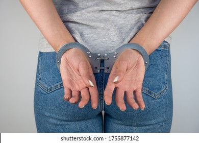 Handcuffed Girl, Hands Behind Her Back