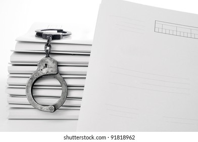 Handcuffs And Case File Blank