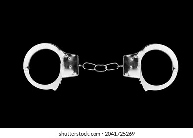 Handcuffs Isolated On Black Background High Stock Photo 2041725269 ...