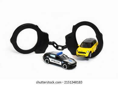 Handcuffs With Police Toy Car