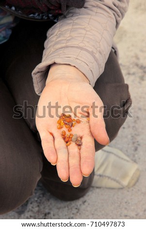 Handful of amber