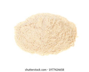 Handful Of Apple Pectin Powder Closeup On White Background