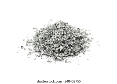 a handful of magnesium powder on a white background
