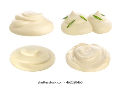 Handful Of Mayonnaise Isolated On White