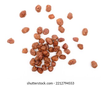 A Handful Of Peanuts In Caramel On White Background, Isolate