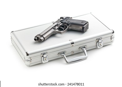 The Handgun On Aluminium Case