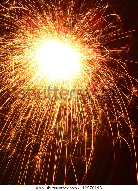 Flying sparks and fireworks