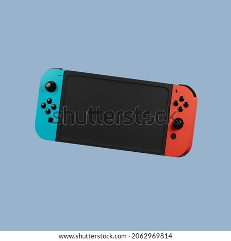 Handheld video game controller nintendo switch 3d render illustration