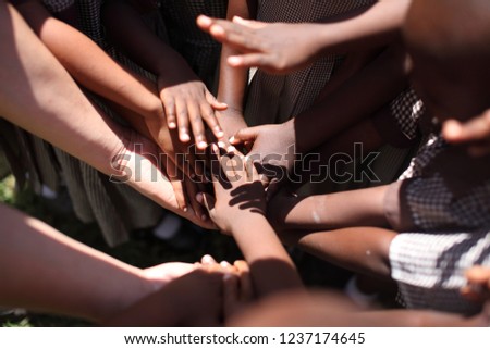 Hand-hold African children