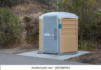 A Handicap Accessible Portable Potty At Lake Miramar In San Diego, Ca.