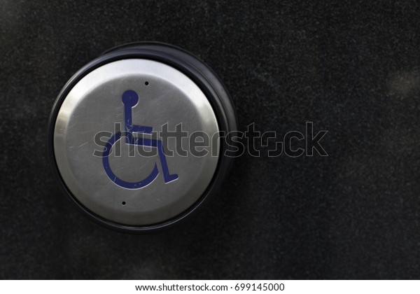 Handicap Door Button On Black Wall Stock Image Download Now