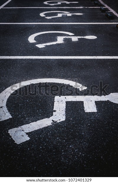 handicap parking space in
street.