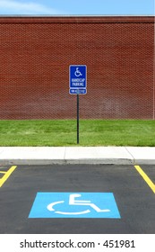 Handicap Parking Spot At A College, Van Accessible