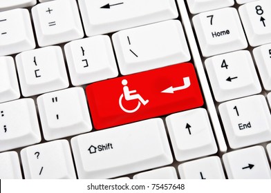 Handicap sign in place of enter key