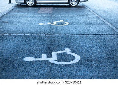 Handicap Symbol On Parking Space