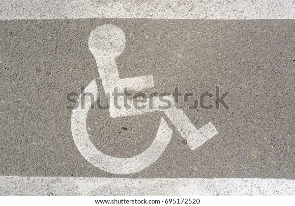 Handicap symbol on parking\
space