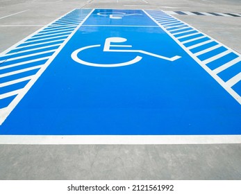 Handicapped Parking Spot.Disabled Parking Sign Painted