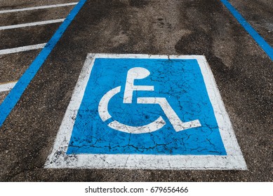 Handicapped Wheelchair Symbol On Parking Space Stock Photo 679656466 ...