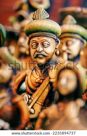 Handicrafts, The Art of India, Terracotta Statue Showpieces  Collectibles, Beautiful clay dolls of miniature folk musicians performing in a band of classical Indian music