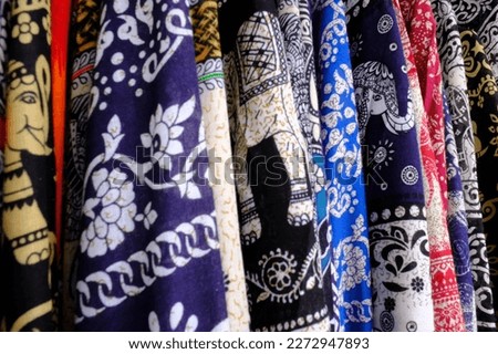 Similar – Image, Stock Photo Colourful African jackets at the Berlin Mauerpark flea market