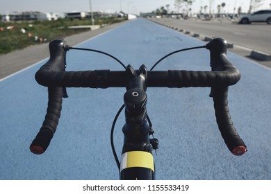 Handle Bars Bicycle On Road