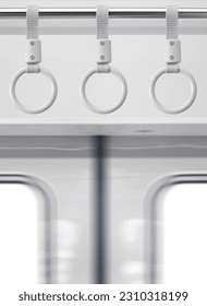 Handle loop in the train. This image is focus on the center handle loop