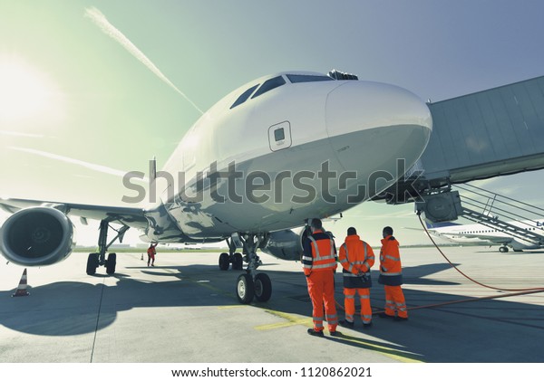 handling of an aircraft at the terminal of an airport\
before take-off 