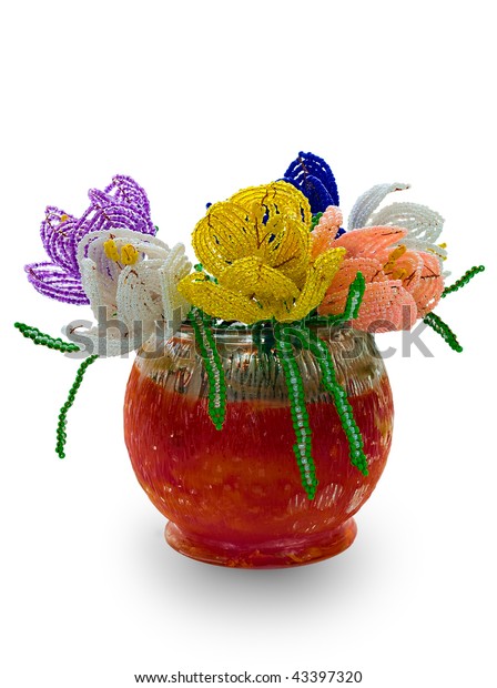 Handmade Article Vase Flowers Glass Beads Stock Photo Edit Now