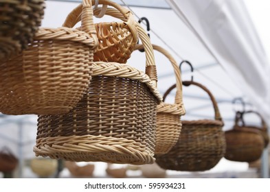 Handmade Baskets At The Craft Market