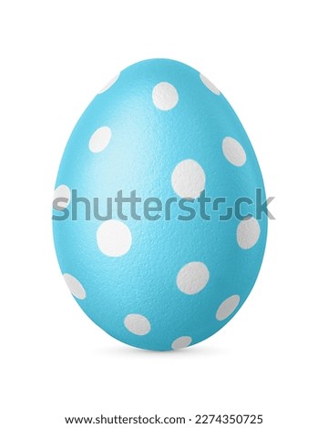 Handmade blue Easter egg isolated on a white background. Clipping path included