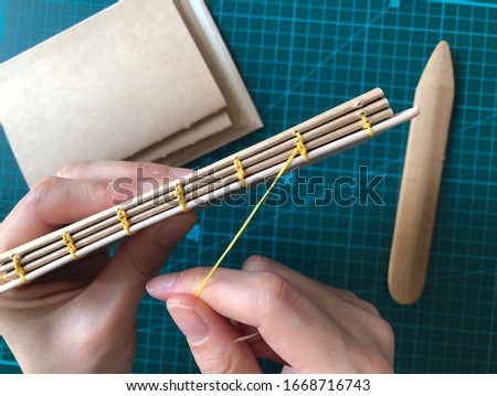 hand-made book binding craft paper notebook