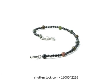 Handmade Bracelet Made Of Black Spinel And Tourmaline Of Dark Varieties