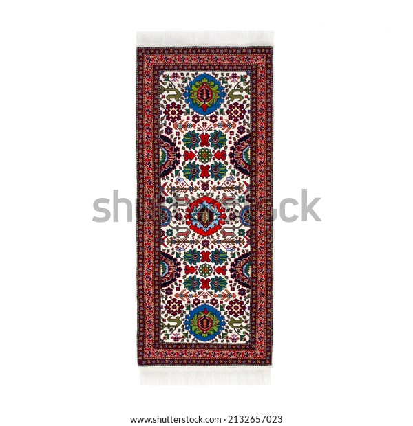 Handmade carpet o a white\
background